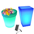 Solar Flower Pot /Outdoor Color RGB Led Lighted Led Planter Flower Pot Remote Control Led Battery Large White Pot Floor Lamp