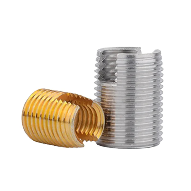 XYY Self-Tapping Thread Insert Slotted Design Durable Brass Stainless Steel Iron ISO Certified Metric M2-M10 Model 302