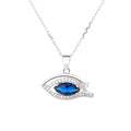 Hot Selling High-quality 925 Sterling Silver Necklace Jewelry Blue Zircon Womens Necklace