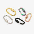 Stainless Steel Oval Screw Carabiner Lock Charms Clasps  for Necklaces Bracelet Jewelry Making