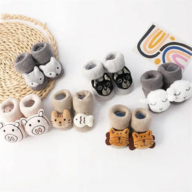 Winter Thickened Children's Baby Indoor Anti-skid comfort Warmth Cute Animal Cartoon Doll Cotton Socks in Stock