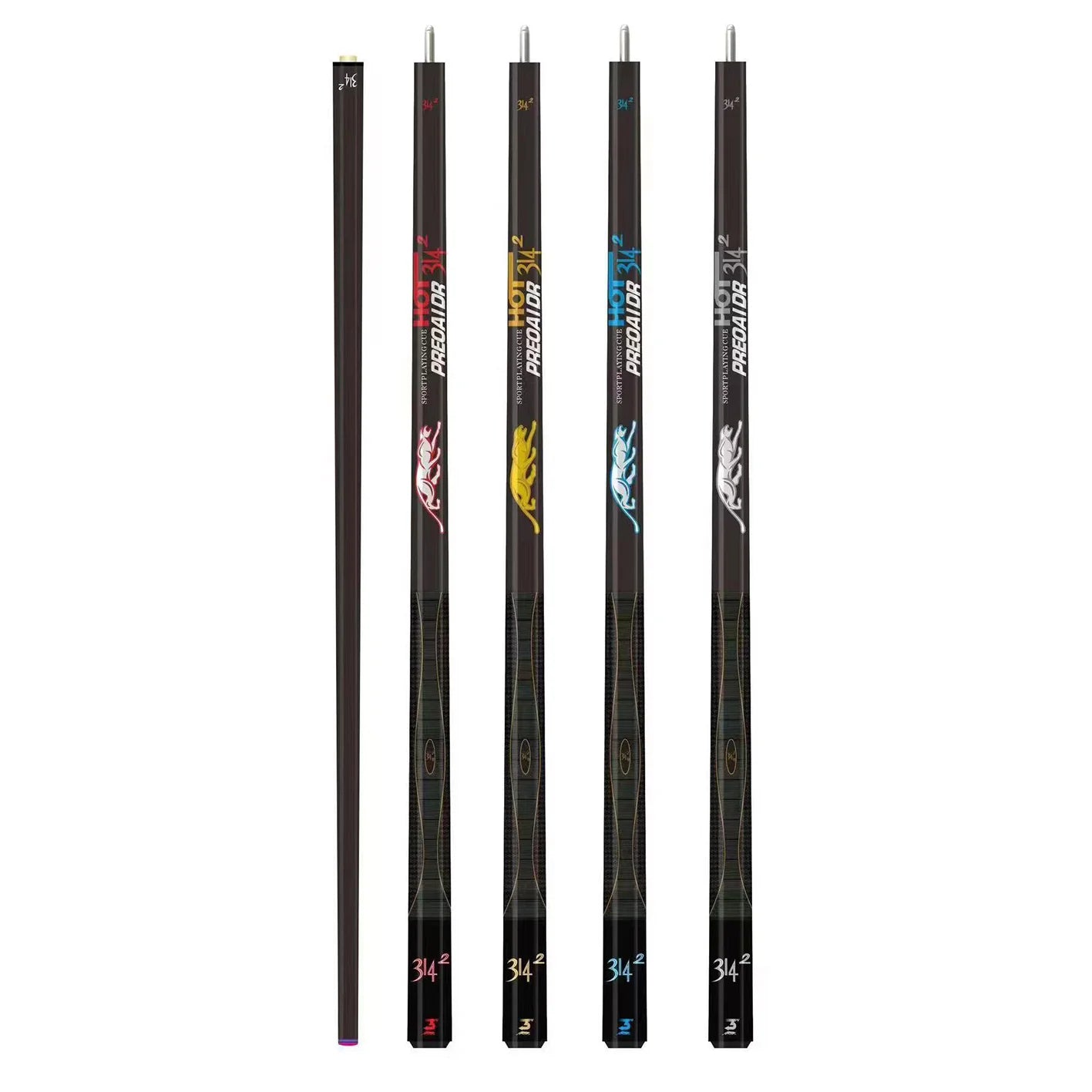 Factory Direct Sale Premium Billiard 58'' 2-Pieces Carbon Clad Maple Pool Cue Stick with Anti-slip Silicone Hand Grip for Sale