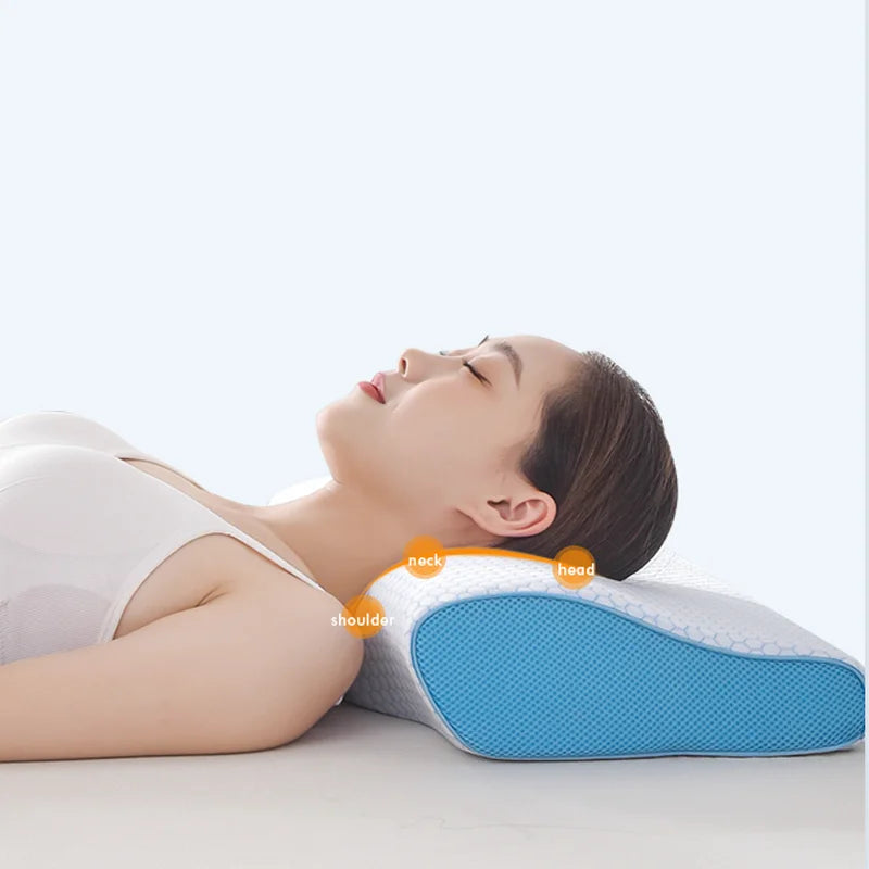 Contour Memory Foam Pillow for Neck Pain Relief Adjustable Ergonomic Cervical Anti-Snore Sleeping Pillow