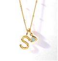 925 Sterling Silver Romantic Initial Birthstone Pendant Necklace Rhodium Plated Fine Jewelry for Women Engagement Wedding Party
