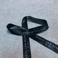 Free Sample Customized logo Black Solid Color Ribbons for Holiday Wrapping