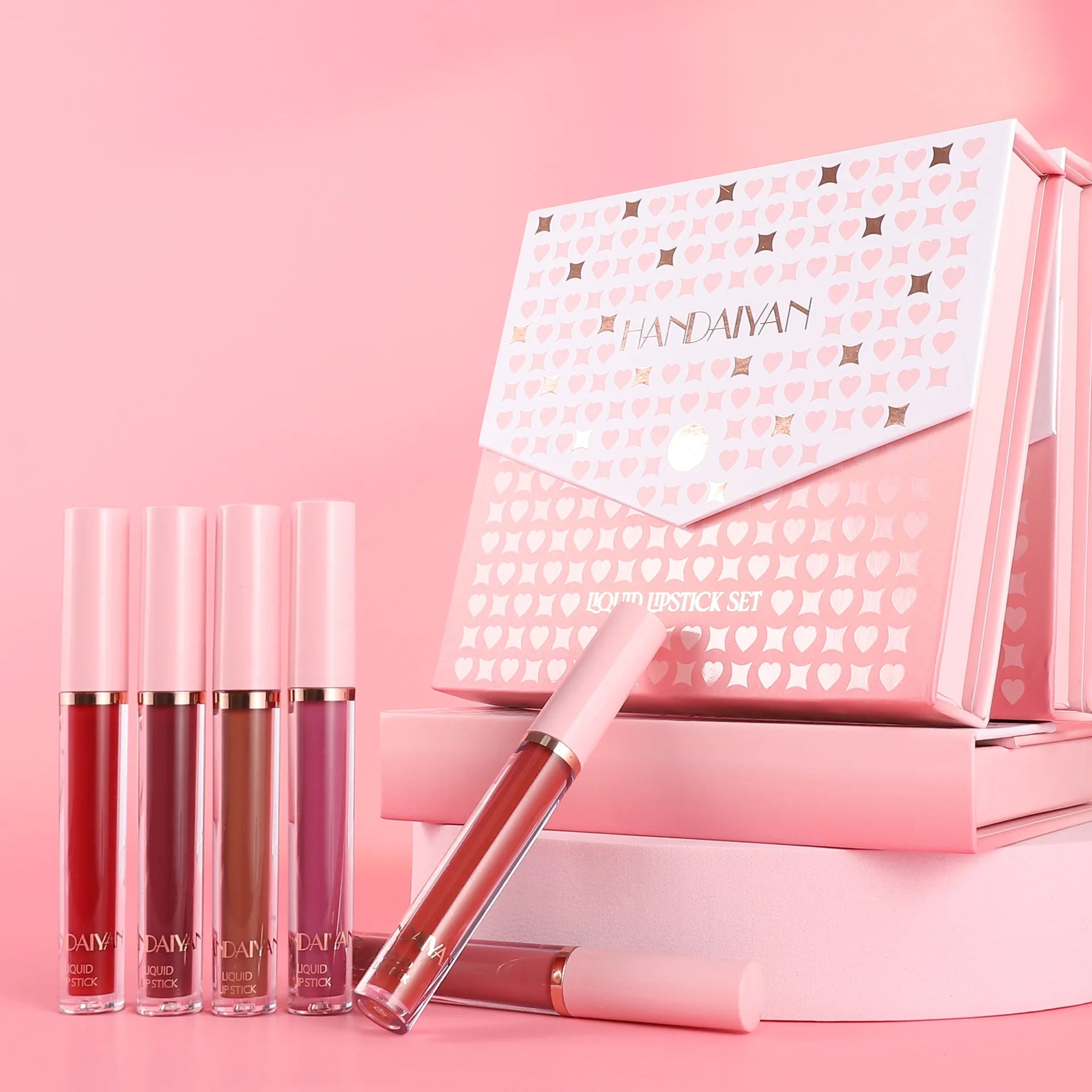 6 Pcs Matte Liquid Lipstick Set Handaiyan Non-transfer Makeup Wholesale Smooth Lip Stick Long Lasting Lip Gloss Cosmetic