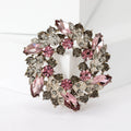 Luxury Garland Crystal Brooch Purple Rhinestone Bauhinia Flower Brooches for Female Jewels Gifts