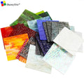 Buenoarte 30x30cm Square 3mm Thick Streaky Stained Glass Sheet Traditional Design Variety Color Tiffany Glass Mosaic DIY Art