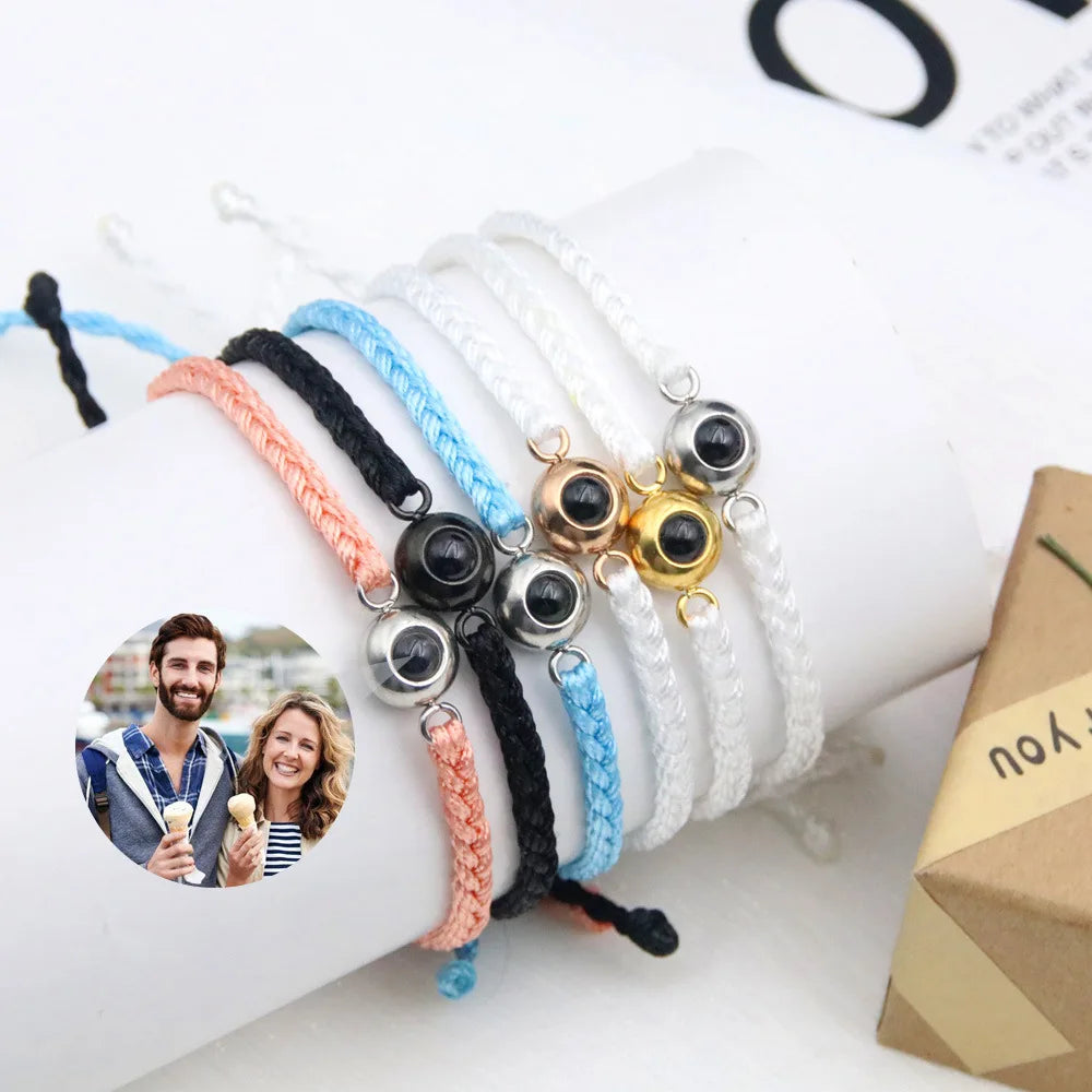 Fashion Jewelry Design Projection Photo Bracelet Women Men Personalized Photo Projection Bracelet