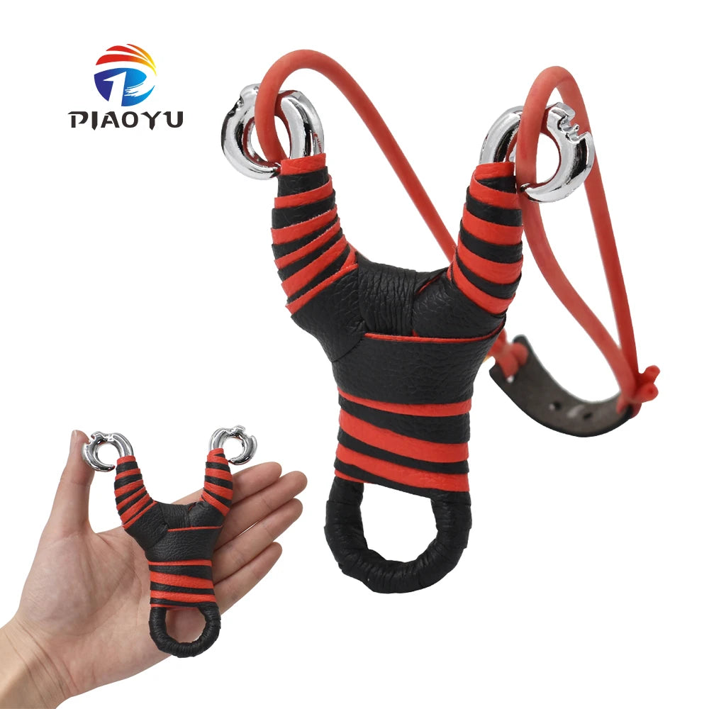 PIAOYU Powerful Slingshot Hunting High-quality Zinc Alloy Folding Slingshot Outdoor Shooting Accessories with Rubber Band