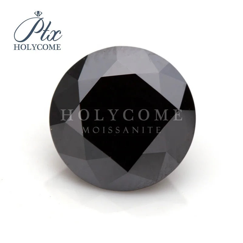Holycome Black Loose Moissanite Round Pass Diamond Tester Loose Stone Moissanite Gemstone