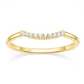 OAHLAN 1.4mm 925 Sterling Silver 14K Gold Plated CZ Engagement Wedding Bands Women Dainty Curved Stackable Ring Fashion Jewelry