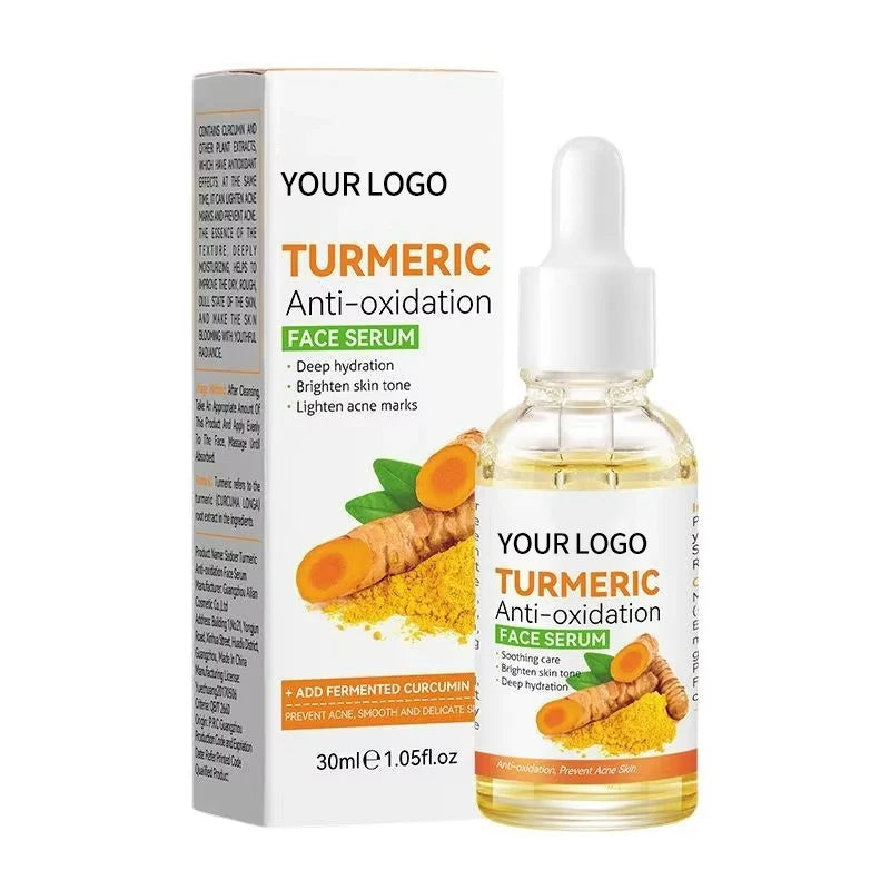Private Label Whitening Facial Serum Anti-Oxidant Skin Care with Turmeric Extract Moisturizing Beauty Care for Face