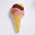 Soft Warm 100% Polyester Knitted Pillow Summer Cartoon Ice Cream Microfiber Knitted Pillow for Home Decor