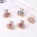 New Style Mini Hair Decoration Hair Grips Mini Alloy Crystal Jaw Clips Crown Rhinestone Hair Claw Clips for Women