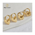 Fashion 18K Gold Plated Heart Flower Earring Jewelry Stainless Steel Heart Flower Earrings for Women
