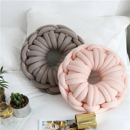 Handmade Chunky Knotted Car Seat Chair Boucle Cushion Decorative Pillow for Living Room Sofas Comforter CushionCover Kle