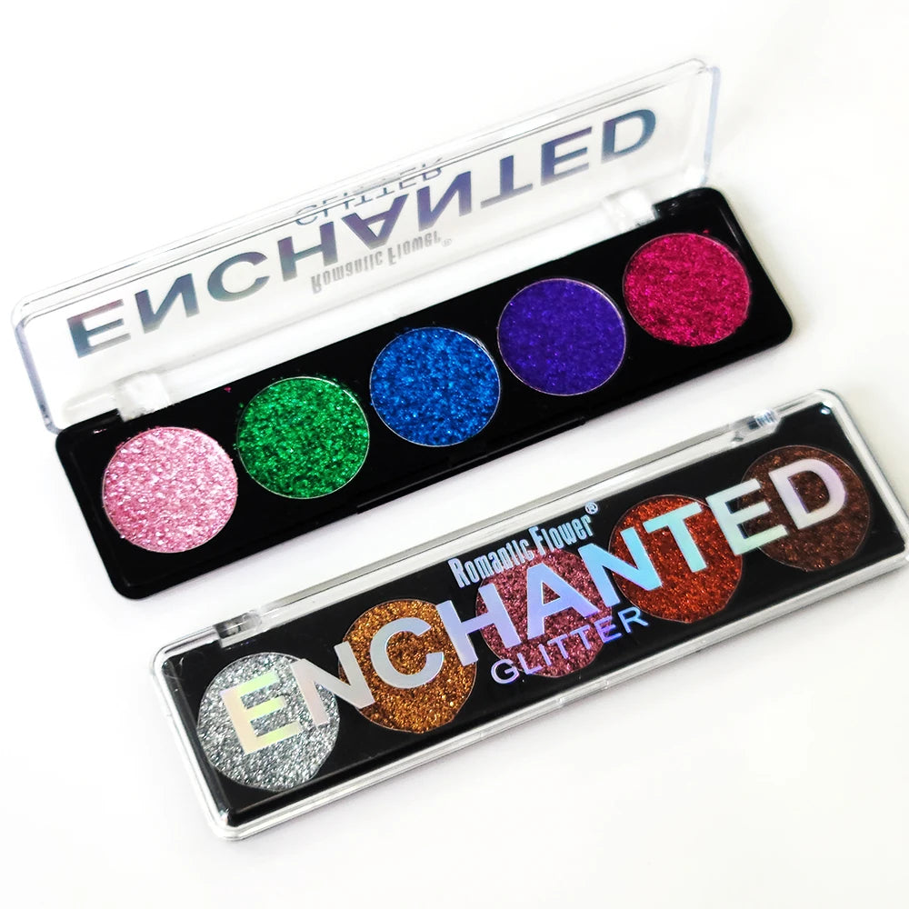 Cheapest Private Label Wholesale 5 Colors Enchanted Glitter Eye Shadow