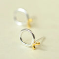 925 sterling silver earrings gold-plated simple personality earrings wholesale Korean ornaments