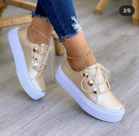 Women Casual Light Weight Summer Platform Shoes Breathable Plus Size Round Toe