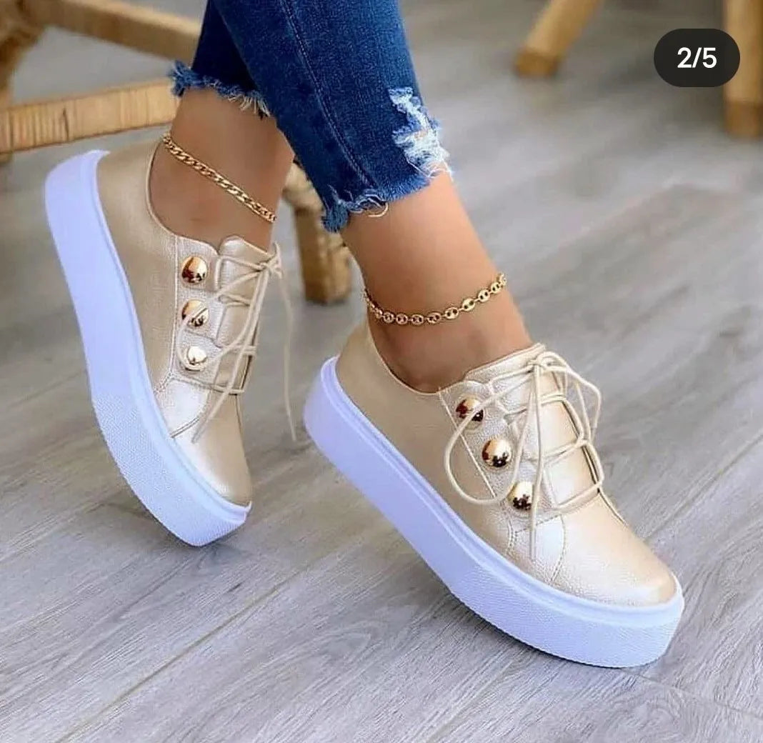 Women Casual Light Weight Summer Platform Shoes Breathable Plus Size Round Toe
