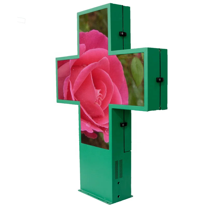 Outdoor Full Color Double Sides WIFI 4G Programmable P2.5 P3 P4 P5 P6 P8 P10 Cross LED Pharmacy Display Sign China Manufacturer