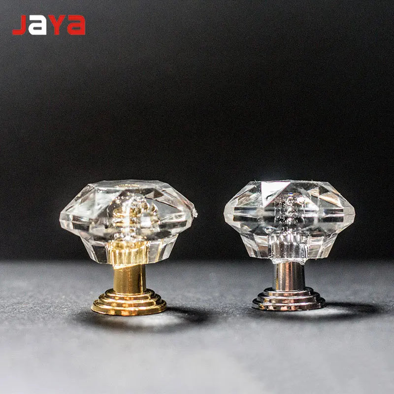 JAYA Drawer Handles Furniture Handles Knobs Transparent Cabinet Interior Door Handle Crystal Bedroom Carton Kitchen Furniture