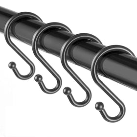 Rustproof Stainless Steel Contemporary Shower Curtain Rings S-Shaped Hooks for Bathroom Curtain Poles PVC Metal Iron Accessories