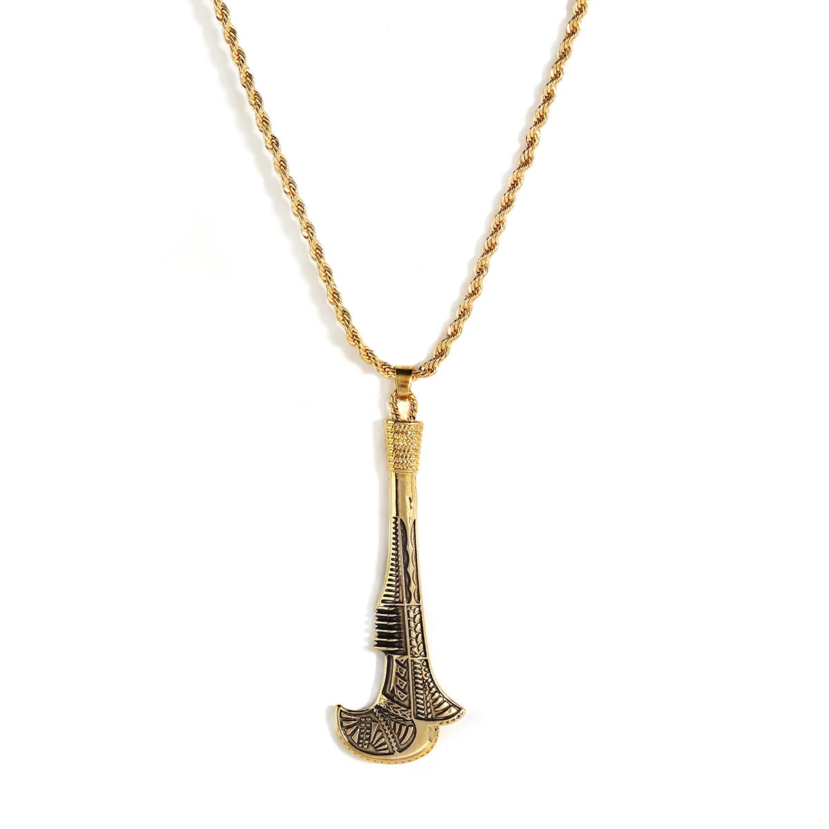 2023 Trendy 14k Gold Plated Fashion Rope Chain Hawaiian Tribe Hook Necklace Men Custom Hawaiian Jewelry