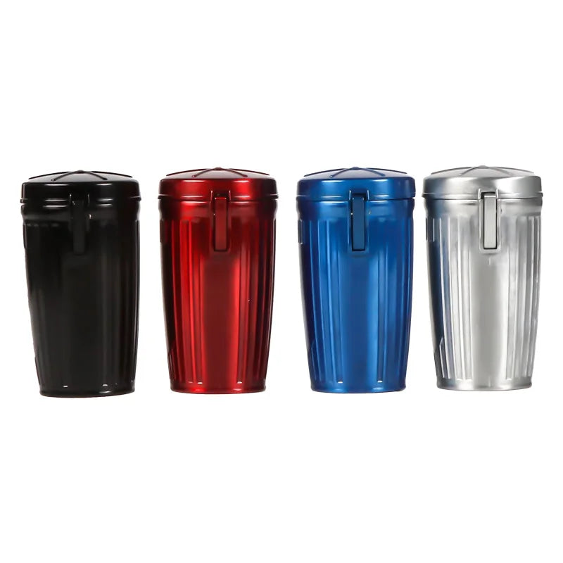 Futeng Mini Trash Can Ashtray Outdoor Car Metal Ashtray with Lid Wholesale Portable Smoke Ashtray Custom Logo Accessories