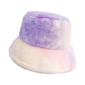 Thickened Plush Winter Fleece Acrylic Color Blocking 3D Embroidery Casual Cycling Daily Sun Protection Bucket Hat for Unisex