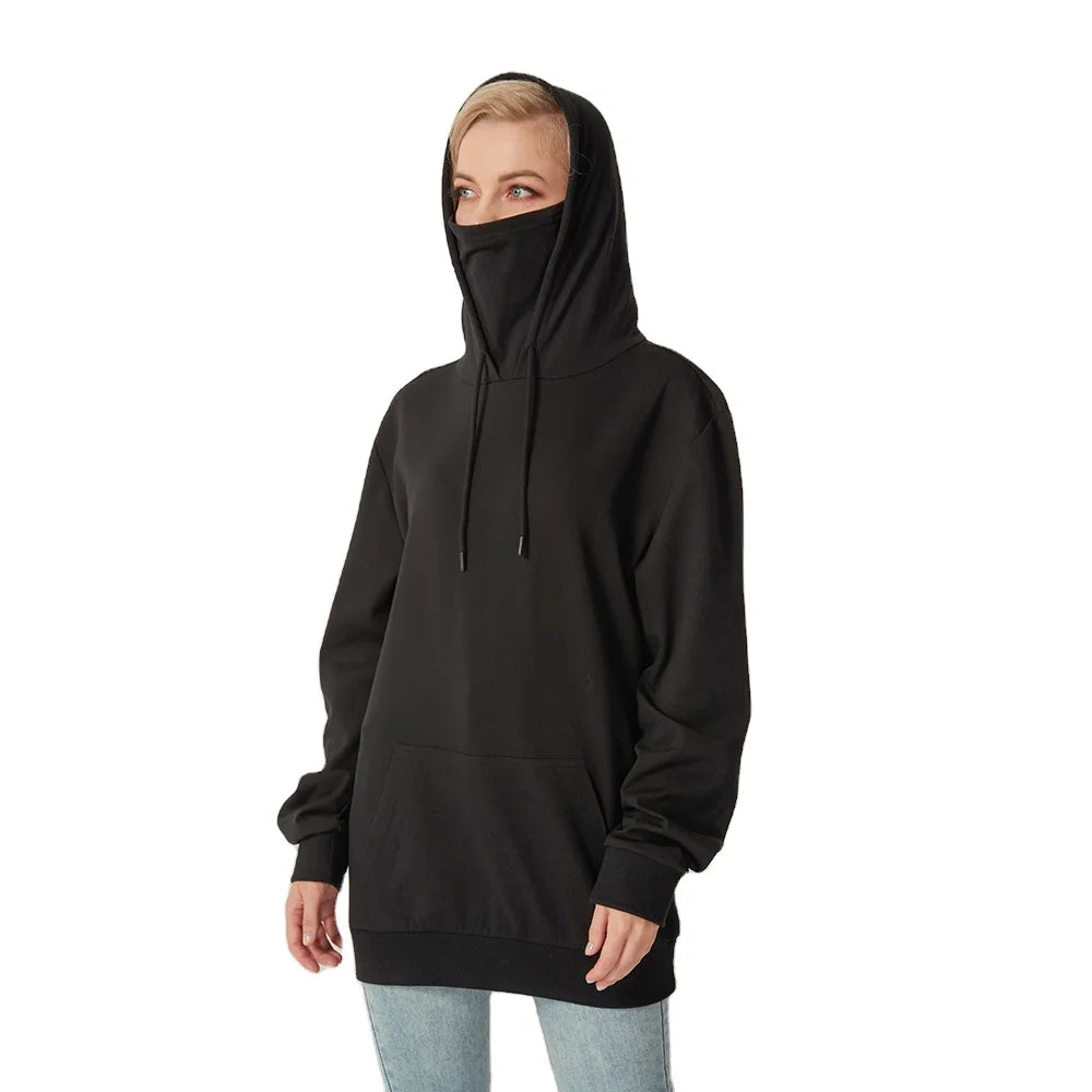 Block EMF High Protection Anti-Radiation  Shielding Silver Fiber Neck Gaiter Hoodie