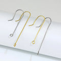 316 Stainless Steel Ear Hooks Fashion Gold-Plated Long Ear Accessories for Semi-Finished Earrings for Weddings and Parties