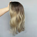 Babylon Stock Top Quality Human Hair Topper Blonde Highlight Jewish Kosher Toupee European Remy Hair Balayage Women Topper