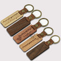 Custom Logo Rosewood Walnut Beech Laser Cut Out Personalized Words  Keychain