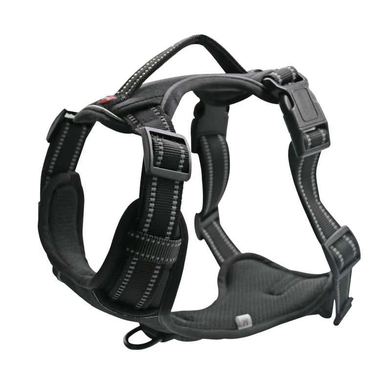 Hot Selling Custom Dog Harness Reflective Nylon Tactical Vest Large XL Sizes Breakaway No Pull Walking Running Ribbon Decoration