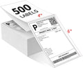 500 Pcs  4" X 6" Strong Compatible Self Adhesive Fanfold Thermal Shipping Labels
