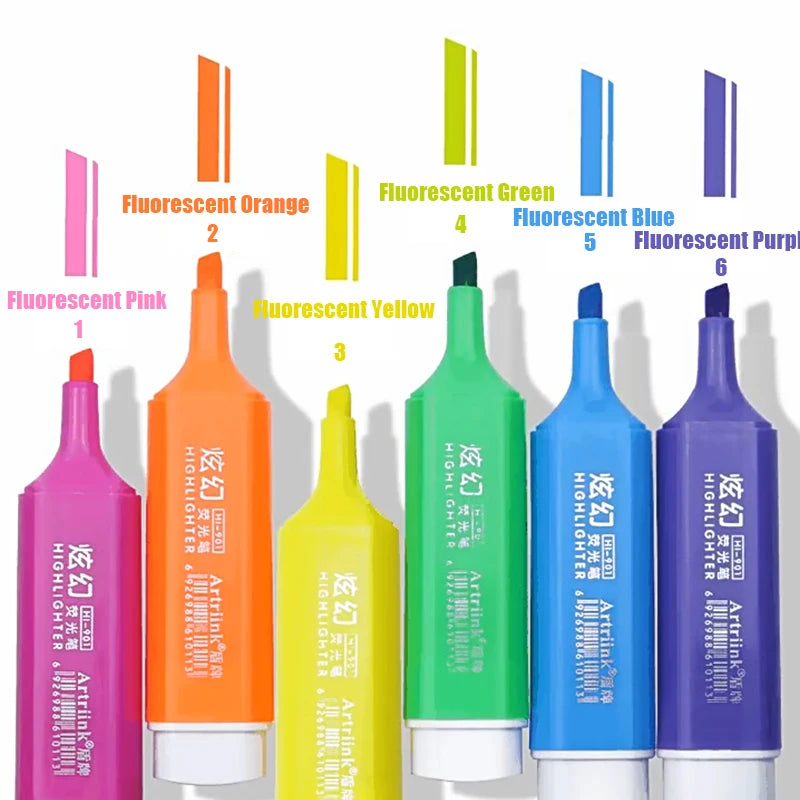 New Design Good Quality Hp6618 Metallic Highlighter Axe-Shaped Pen Custom Glitter Highlighter Marker Pen