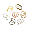100pcs/bag Hexagon Charm Hollow Glue Blank Pendant Tray Bezel Charms DIY Necklace Handmade Bezel Mold Inner Diameter 12 * 11mm