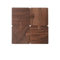 Japanese Style Black Walnut Wood Tea Coaster with Insulation Pad Durable Non-Slip Solid Wood Coffee Mat for Home & Office