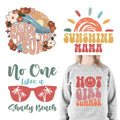 Hot Sale Custom Retro Summer With Palm Trees Logo Heat Transfer DTF Printing Summer Sunshine Letter Designs Stickers for T-shirt