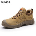 GUYIS Anti Smashing and Anti Piercing Safety Boots with Intelligent Buckle for Summer Industrial Black Safety Shoes