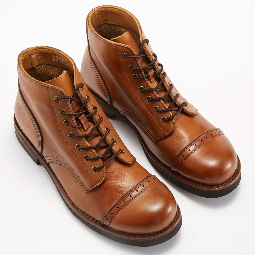 2024 New Fashion Men's Boots Genuine Leather Comfortable Top Grade Cowhide Casual Shoes Custom Pattern Logo