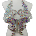 Multi-color Handmade Glass Drill Mirror Flowers Sparkling Rhinestone Coats Waistbands Shoulders Wedding Dress DIY Patch