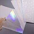 Flexography Self Adhesive Waterproof Bopp Holographic Film Overlay Cold Lamination Film A4 Sheet Rainbow Holographic Lamination