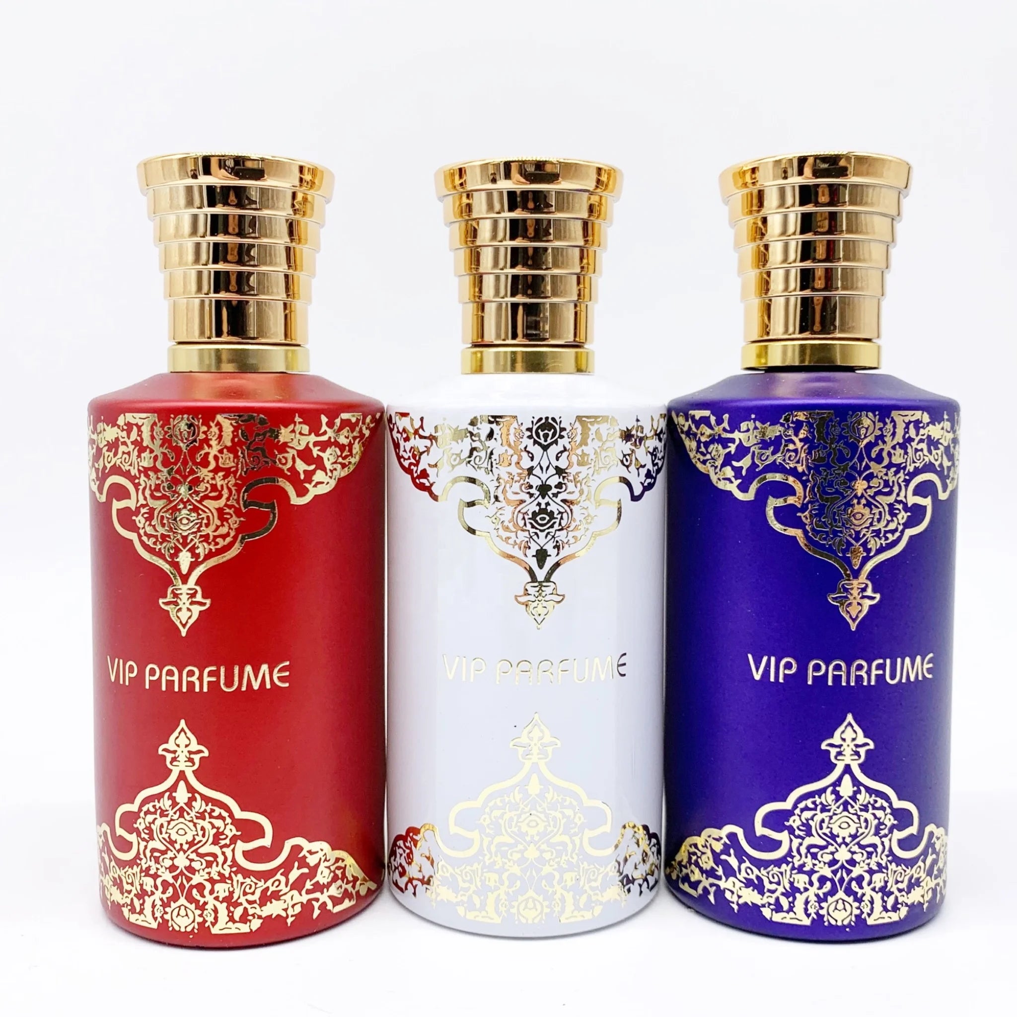 50mL  Arabic Style Perfume Bottle Blue Red  Black White Glass Perfume Bottle Luxury Perfume Spray Bottle with Gold Cap