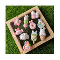 Rabbit Resin Charms Rabbit Mini Food Donut Ice Cream Lollipop Flower Candy Sweet Gourd Kawaii Jewelry Accessories