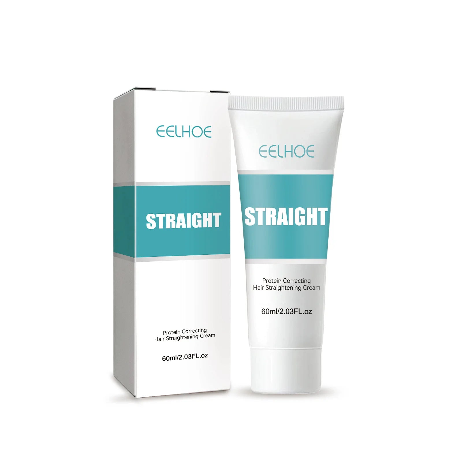 EELHOE 60ml Hair Straightening Cream with Argan & Coconut Oil Nourishing Repairing Hair Protein Correcting Hair Protein