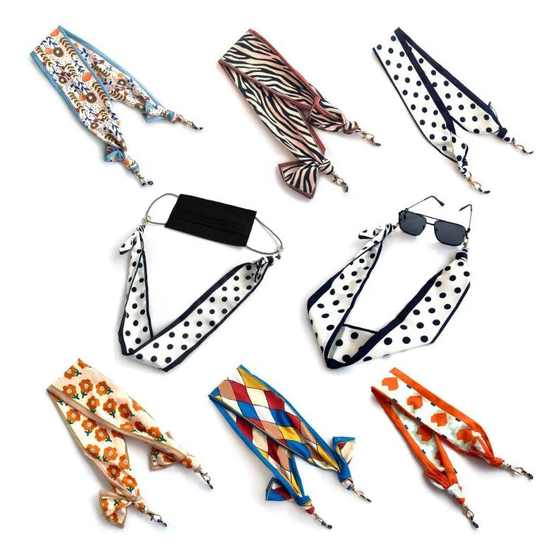 New Arrived Silk Scarf Ribbon Eyewear Accessory Sunglasses Eyeglasses Glasses Silk Chain Rope Cord