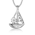 Best Wishes Friendship Stainless Steel Sailing Necklace Boat Pendant for Friend Souvenir Jewelry